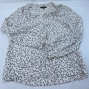 Banana Republic Womens Polka Dot Ruffle High Neck Blouse White Black Medium